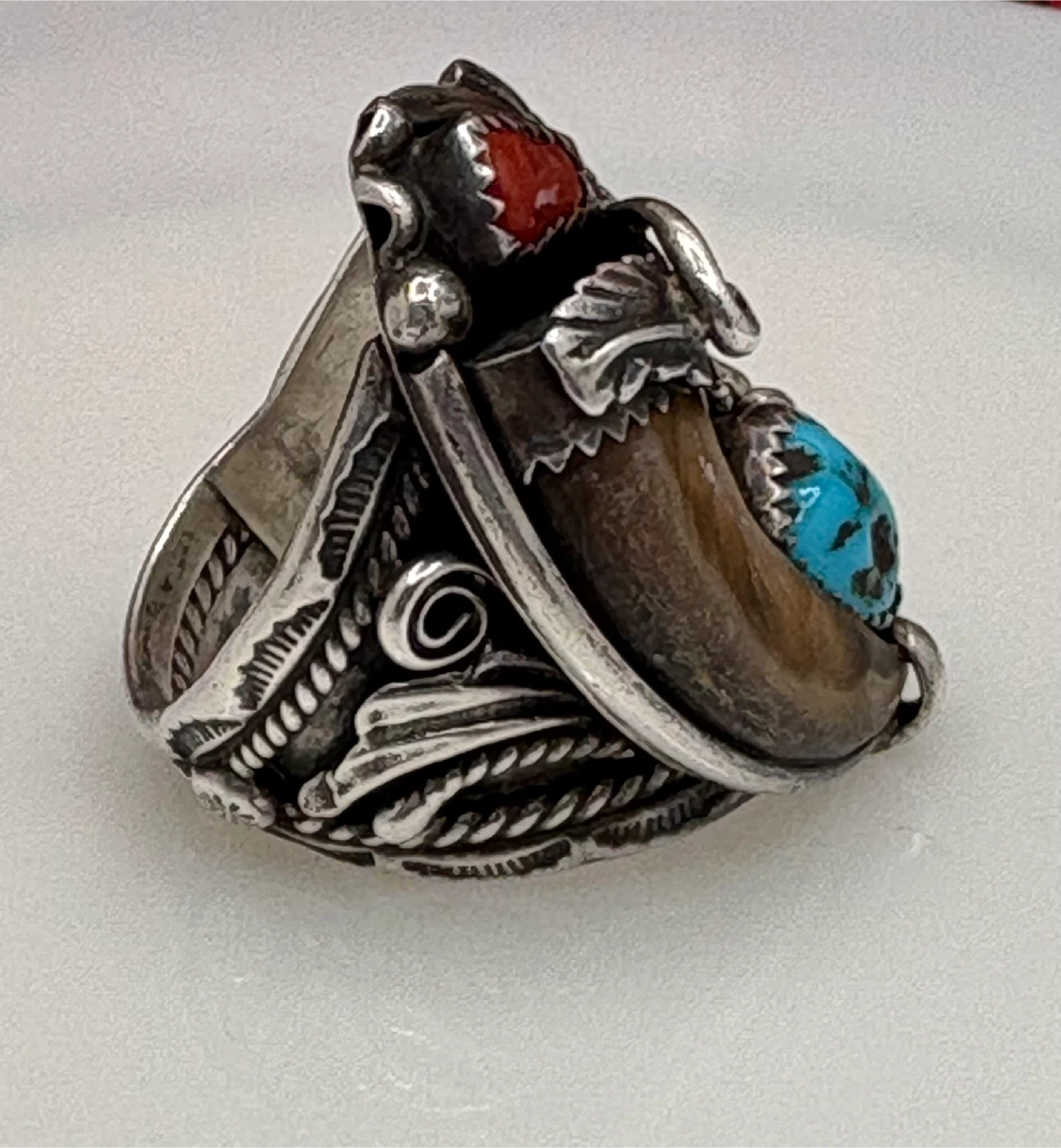Vintage Sterling Silver Bear Claw Ring - photo 2