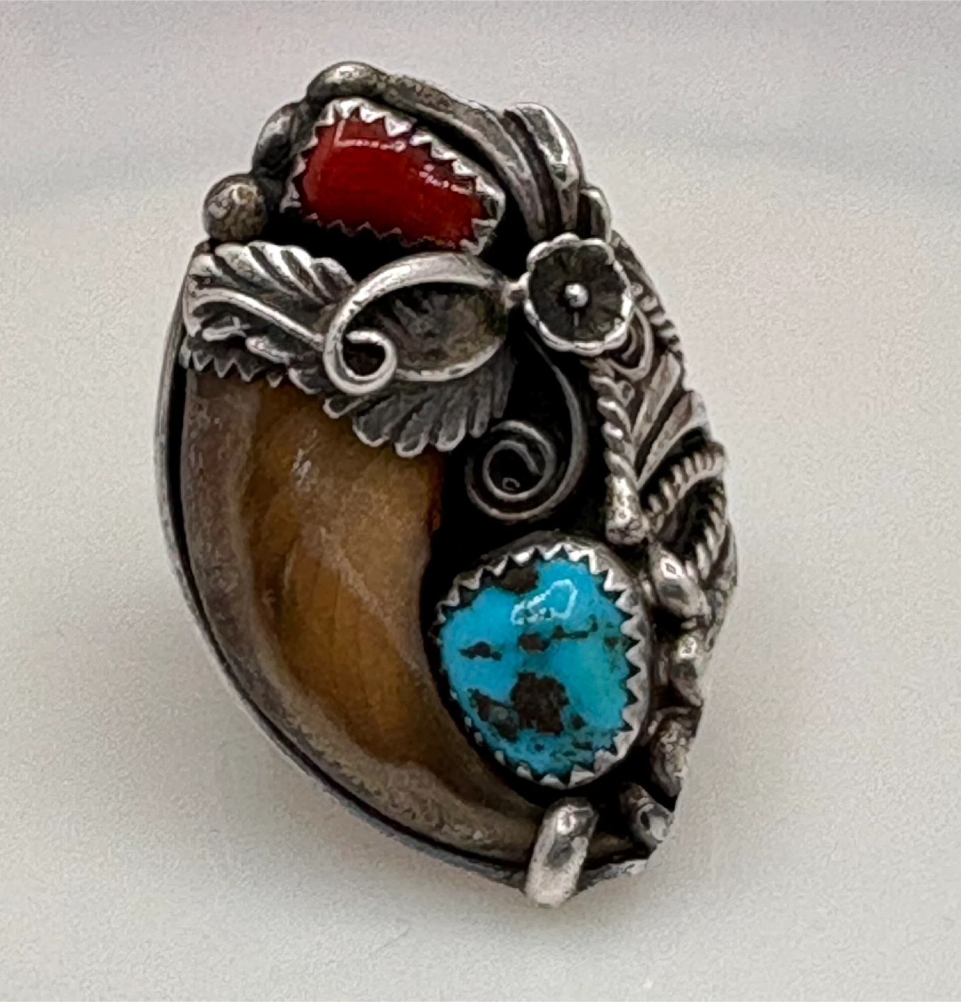 Vintage Sterling Silver Bear Claw Ring