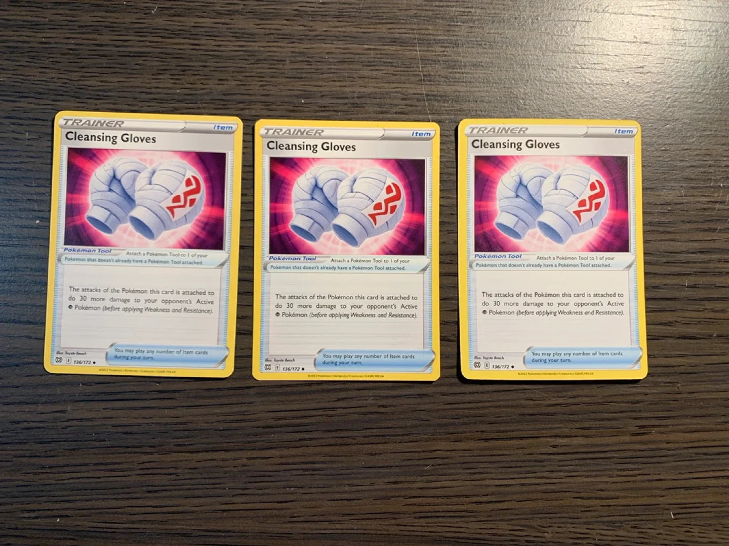 Pokemon Trainer Cleansing Gloves Cards