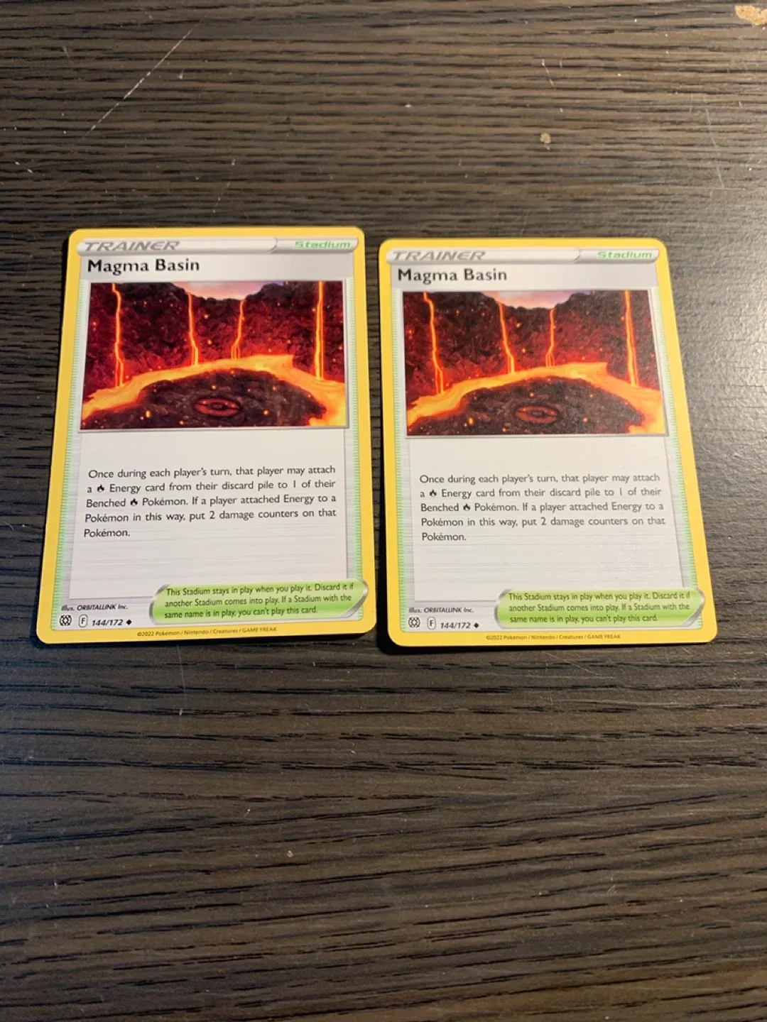 2x Magma Basin Trainer Stadium Pokemon Cards