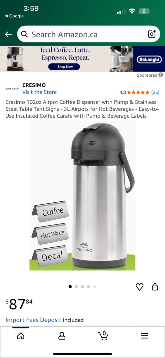CRESIMO Airpot Thermal Carafe - 3L - photo 2
