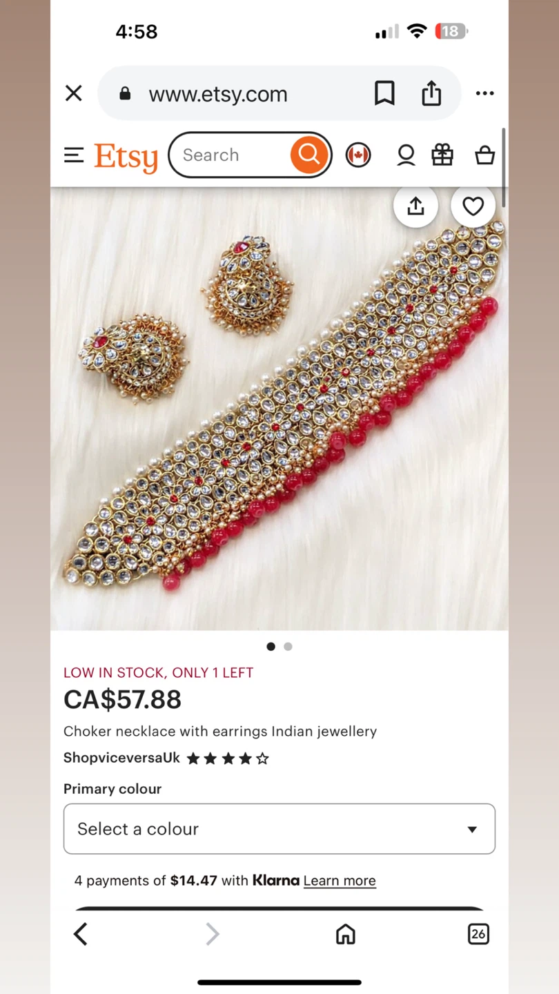 Aheli Choker Necklace with Earrings - Indian Jewellery