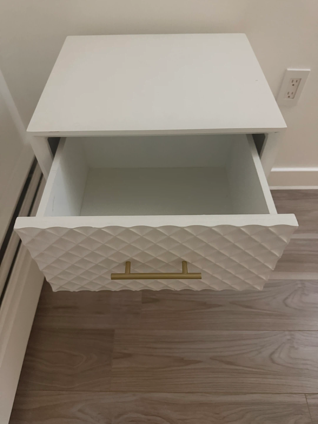 Set of White Nightstands with Gold Accents - photo 3