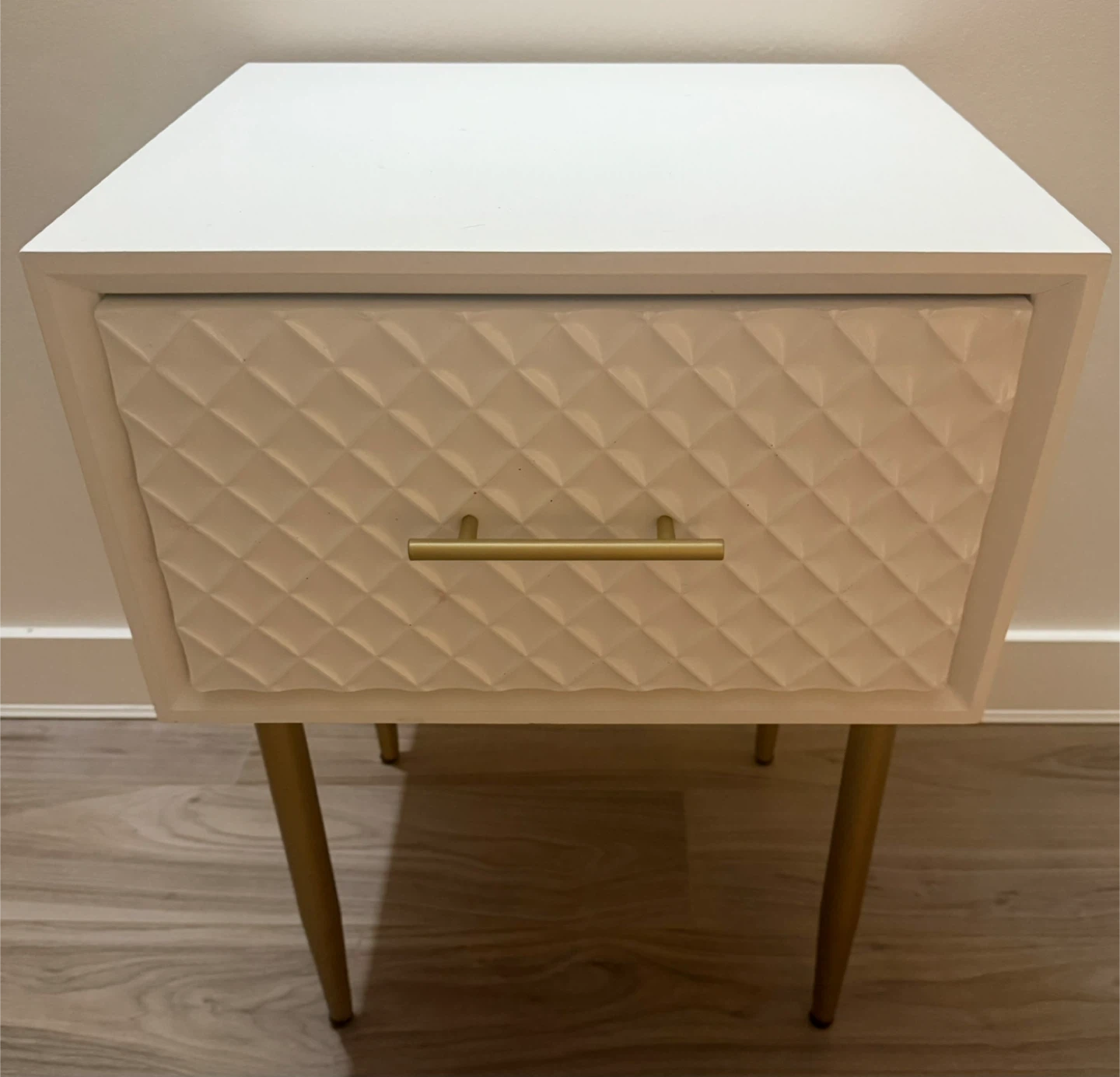 Set of White Nightstands with Gold Accents - photo 2