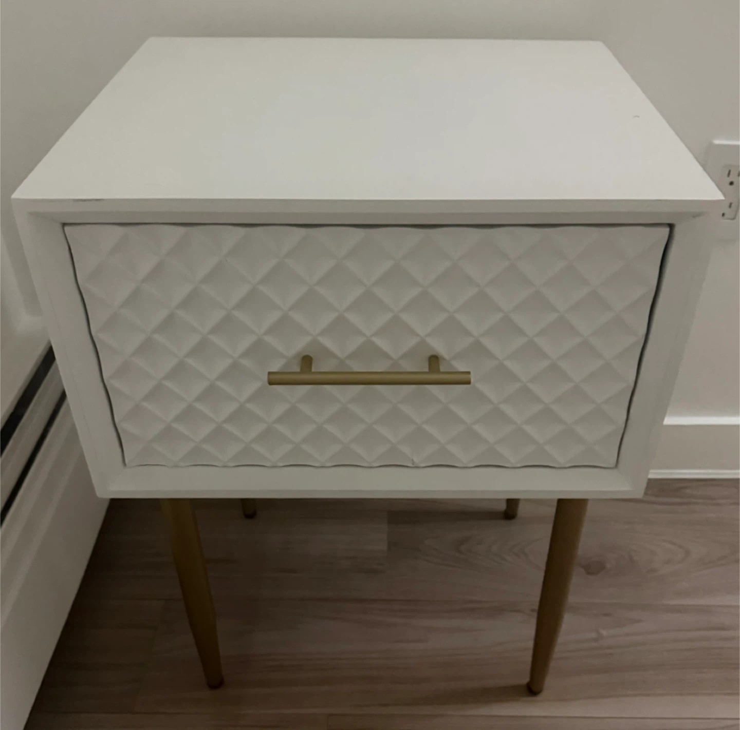 Set of White Nightstands with Gold Accents - photo 4