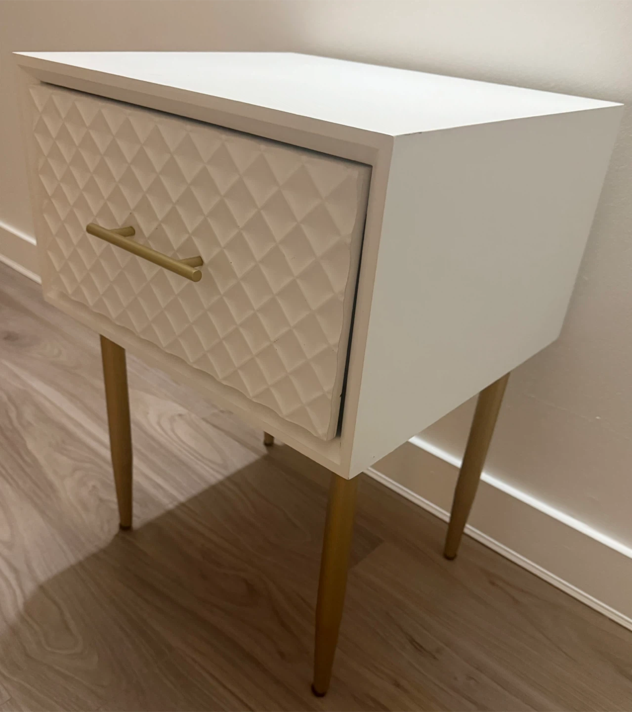 Set of White Nightstands with Gold Accents - photo 5