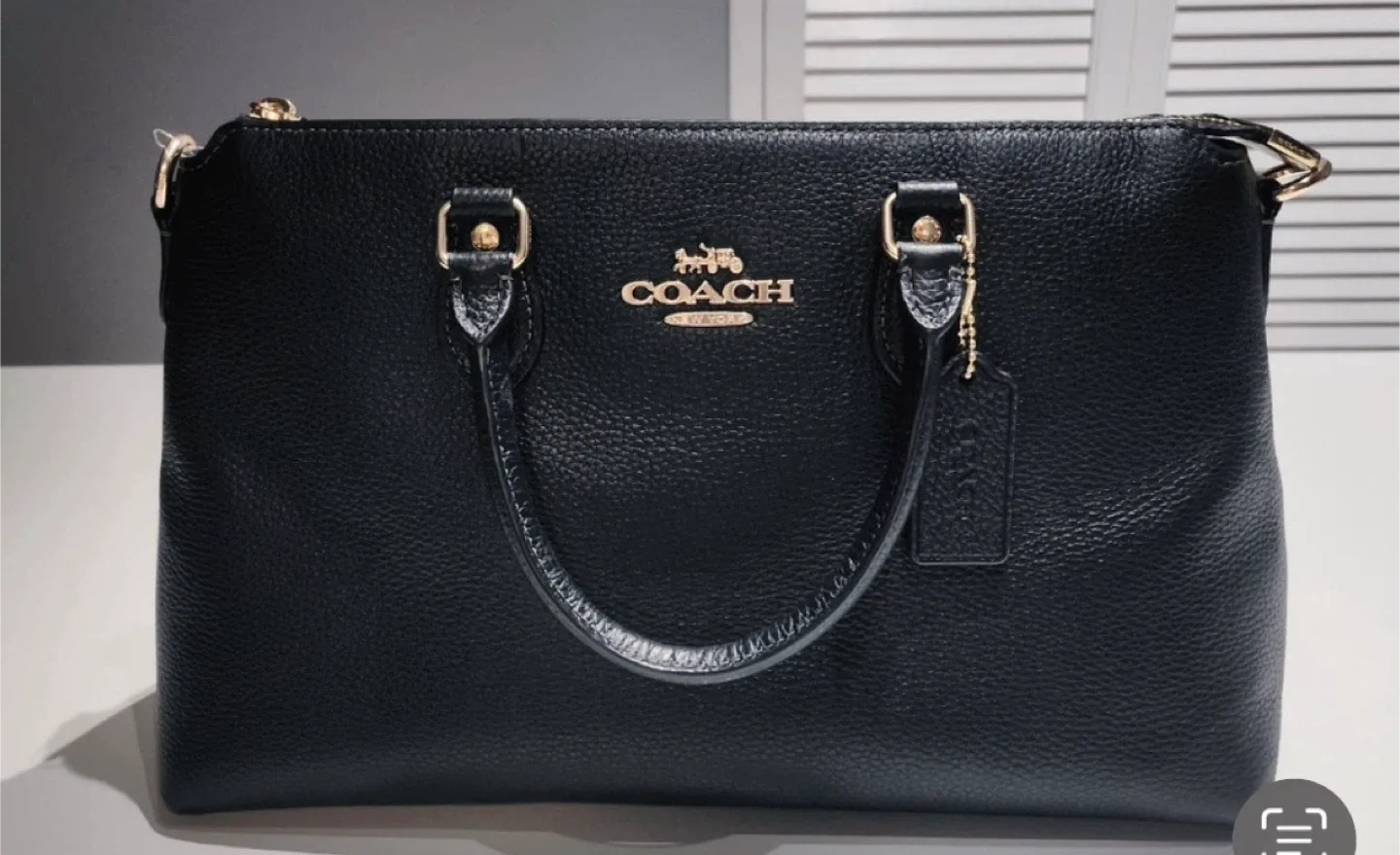 Coach Black Leather Satchel image indicator(2)