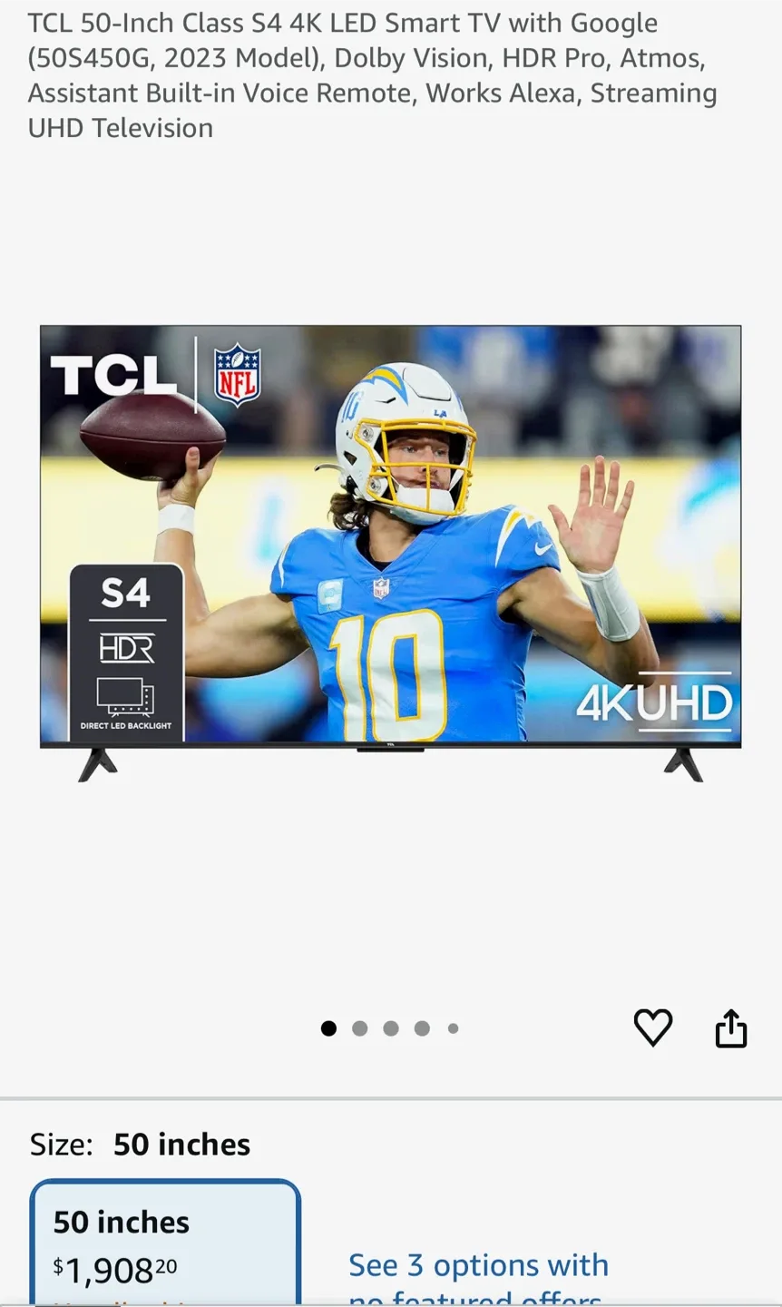 TCL 50-Inch Class S4 4K LED Smart TV