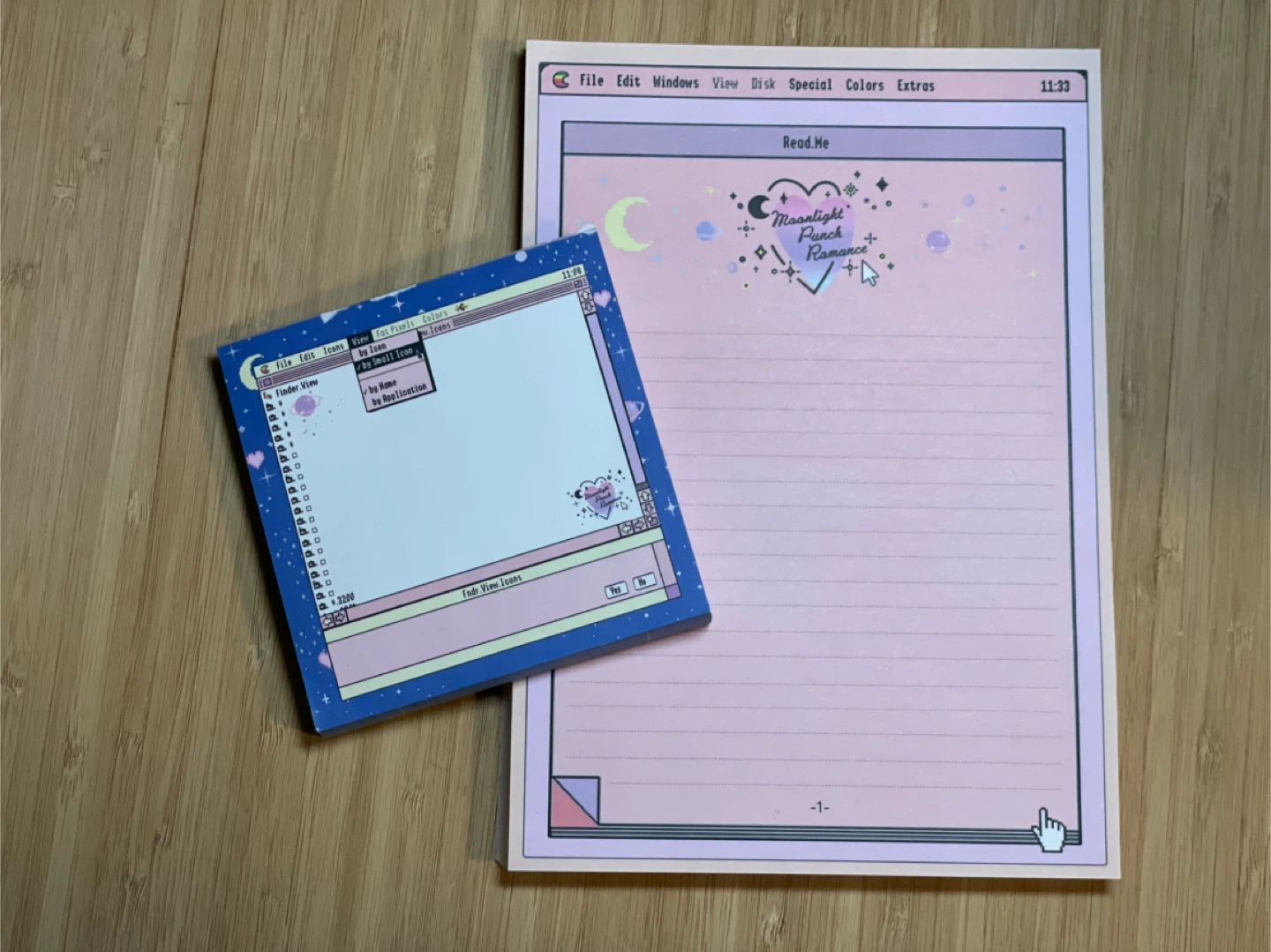 Cute Retro Memopad + Notepad Stationary Set