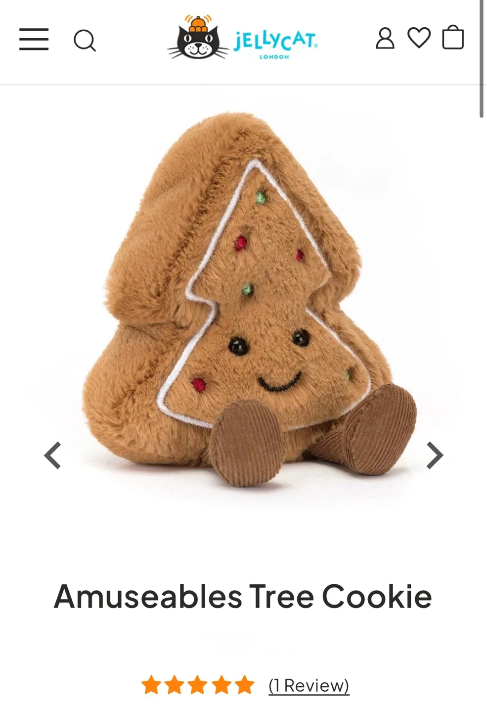 New Jellycat Amuseables Tree Cookie Plush