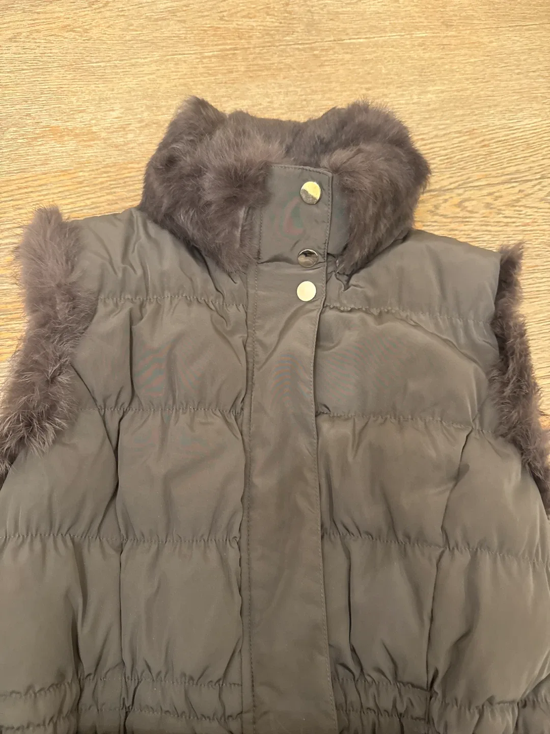 Fur Trimmed Puffer Vest - Size small image indicator(2)