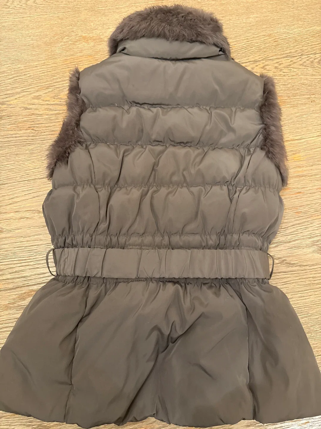 Fur Trimmed Puffer Vest - Size small image indicator(4)