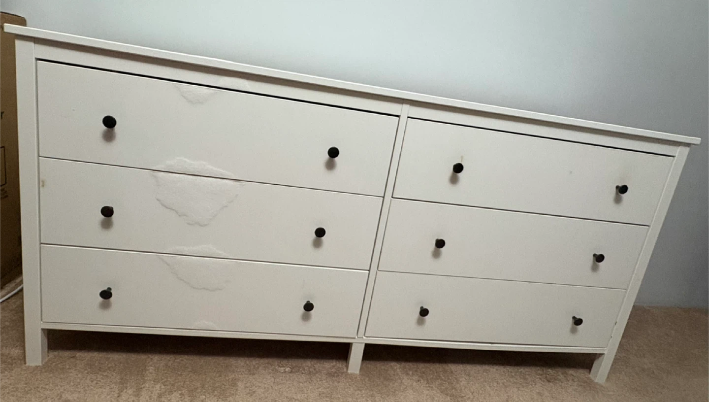 White 6-Drawer Dresser