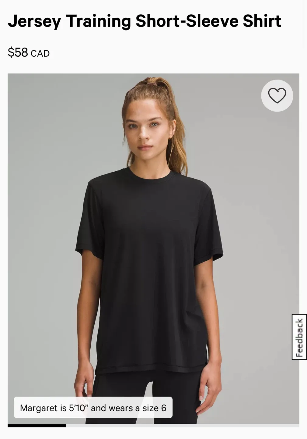 Lululemon Jersey Training Short-Sleeve Shirt - Size 4