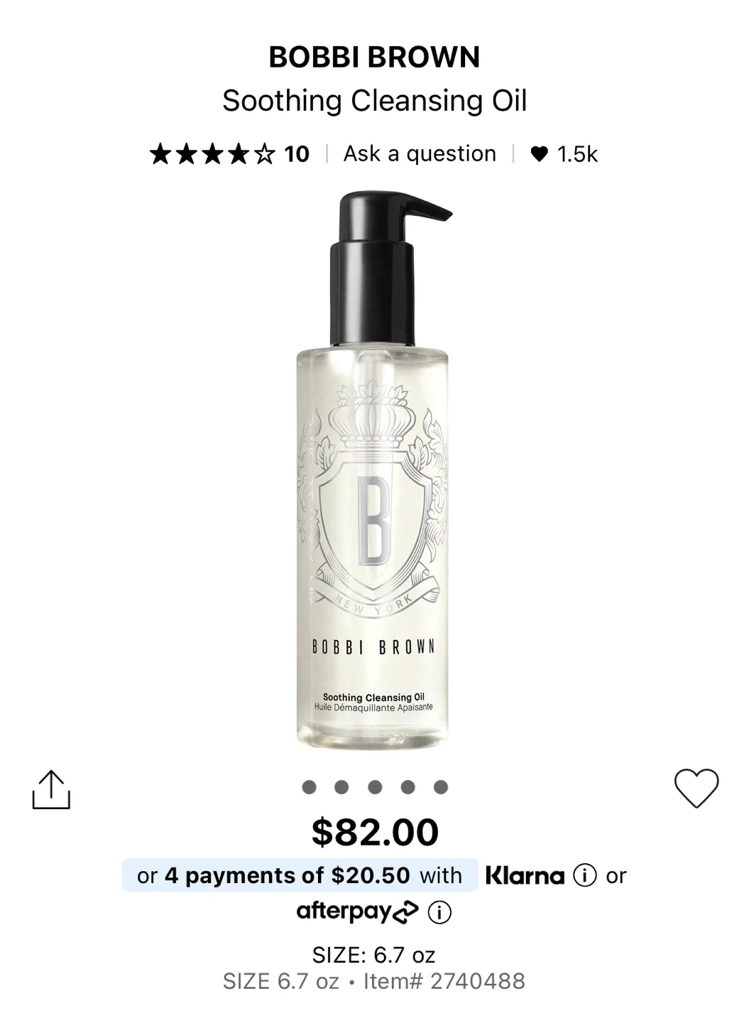 Bobbi Brown Soothing Cleansing Oil 6.7oz