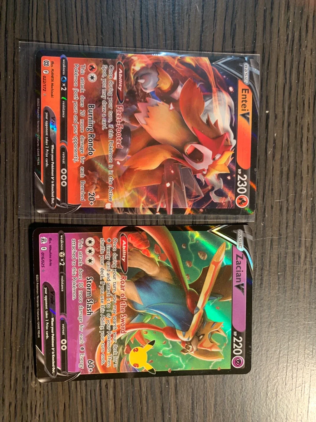 Pokemon Cards - Entei V & Zacian V