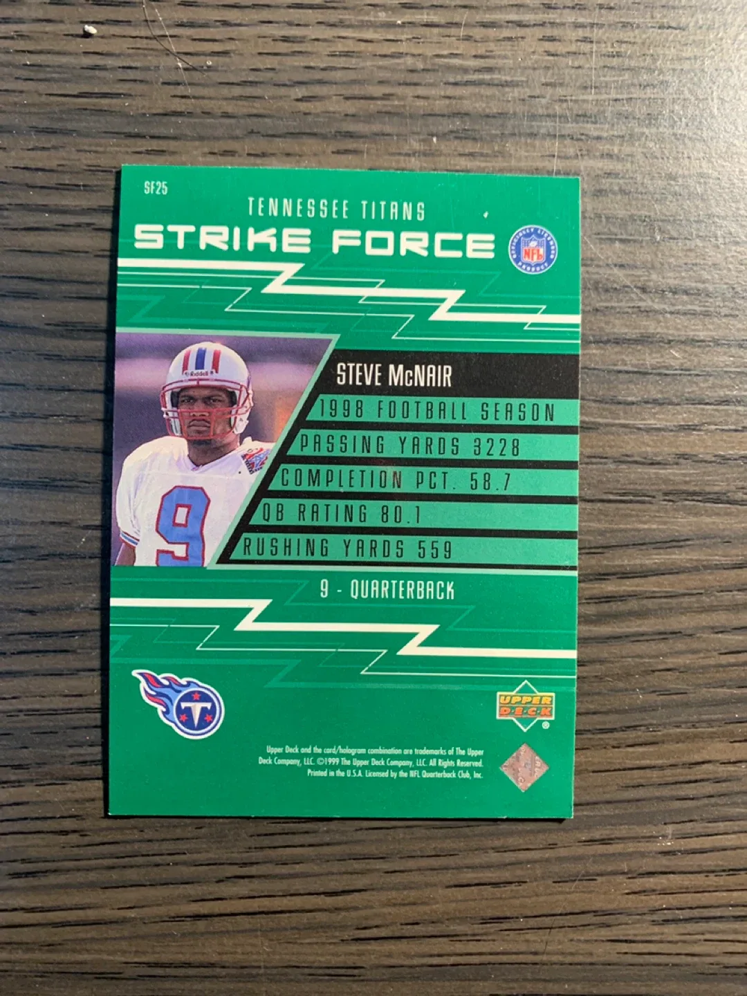 Steve McNair Tennessee Titans Strike Force Card image indicator(2)