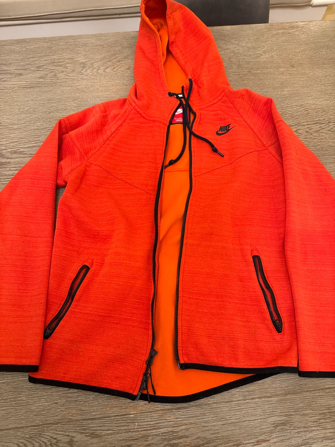 Nike Tech Fleece Full-Zip Hoodie - Orange, Size M - photo 2