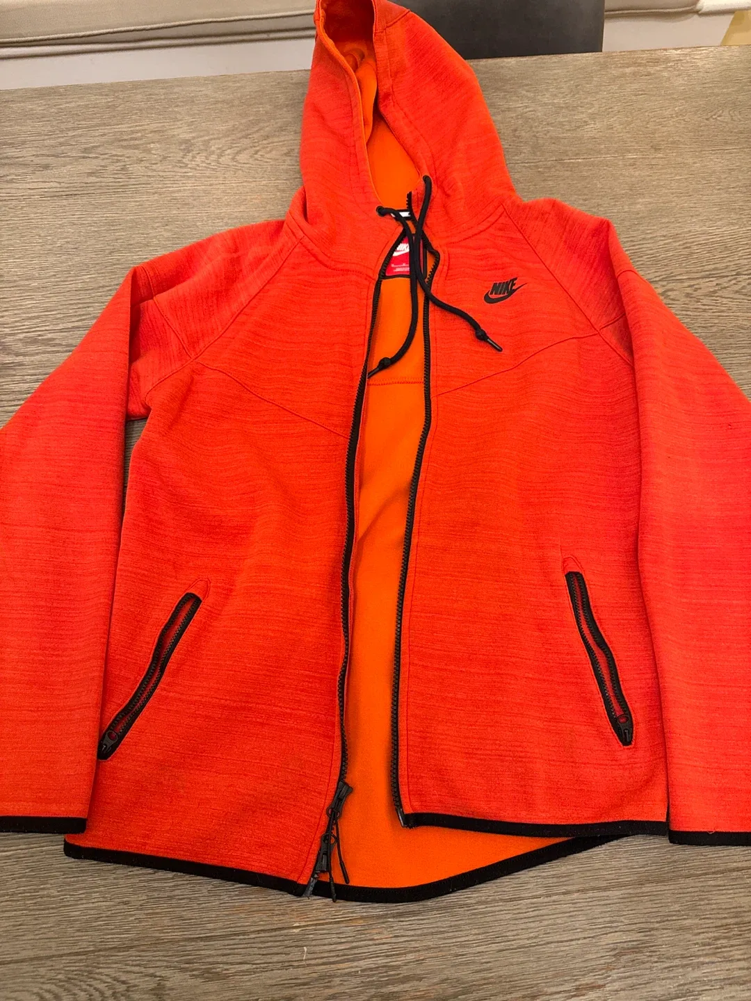 Nike Tech Fleece Full-Zip Hoodie - Orange, Size M image indicator(2)