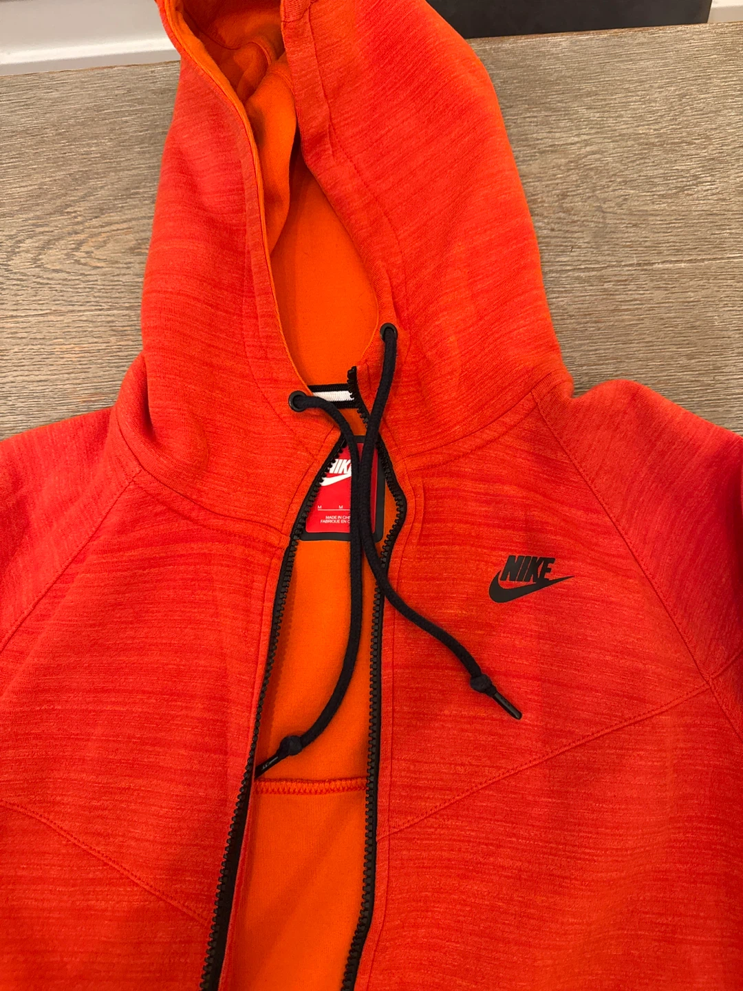 Nike Tech Fleece Full-Zip Hoodie - Orange, Size M