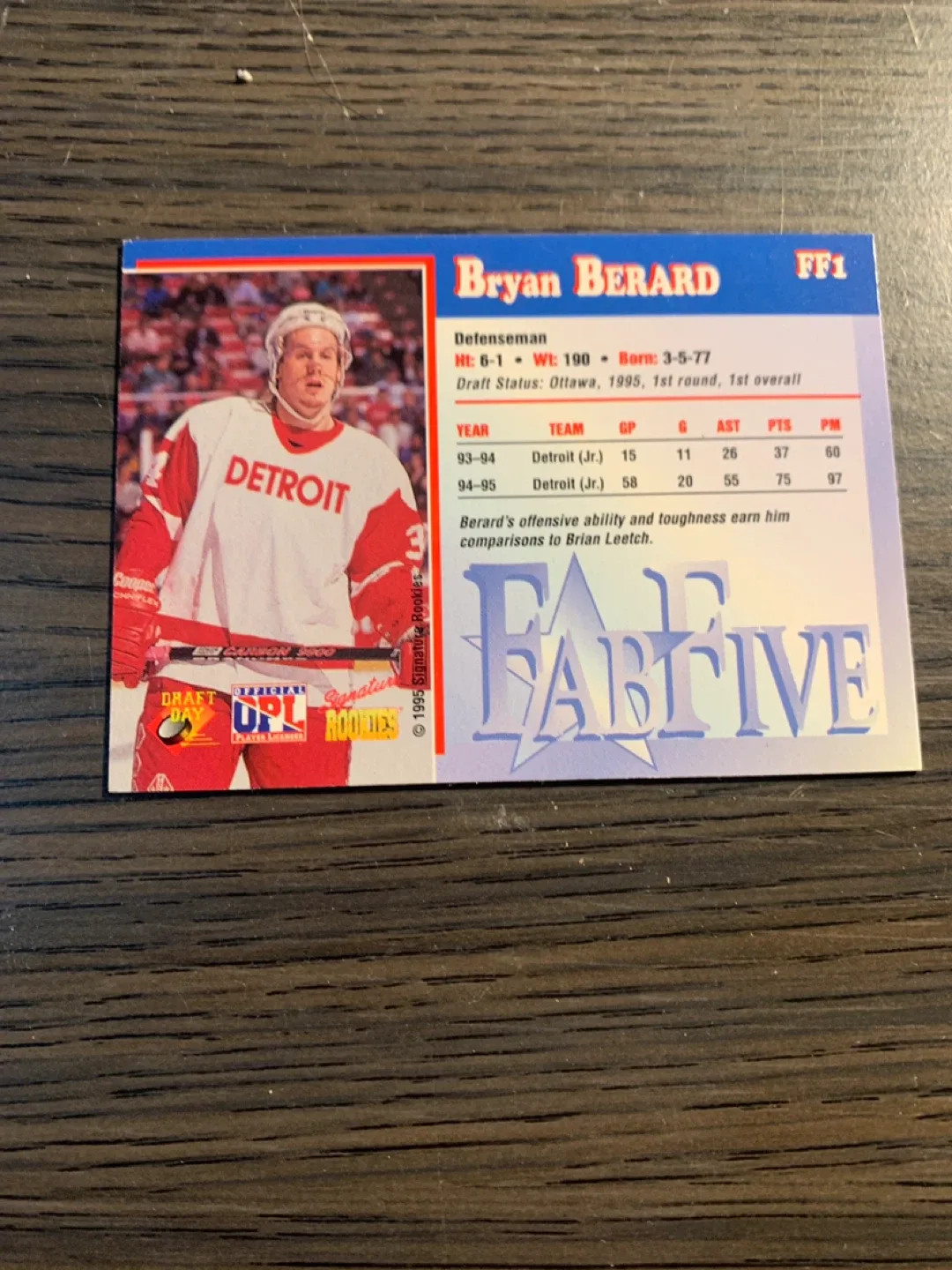 Bryan Berard Signature Rookies Hockey Card image indicator(2)