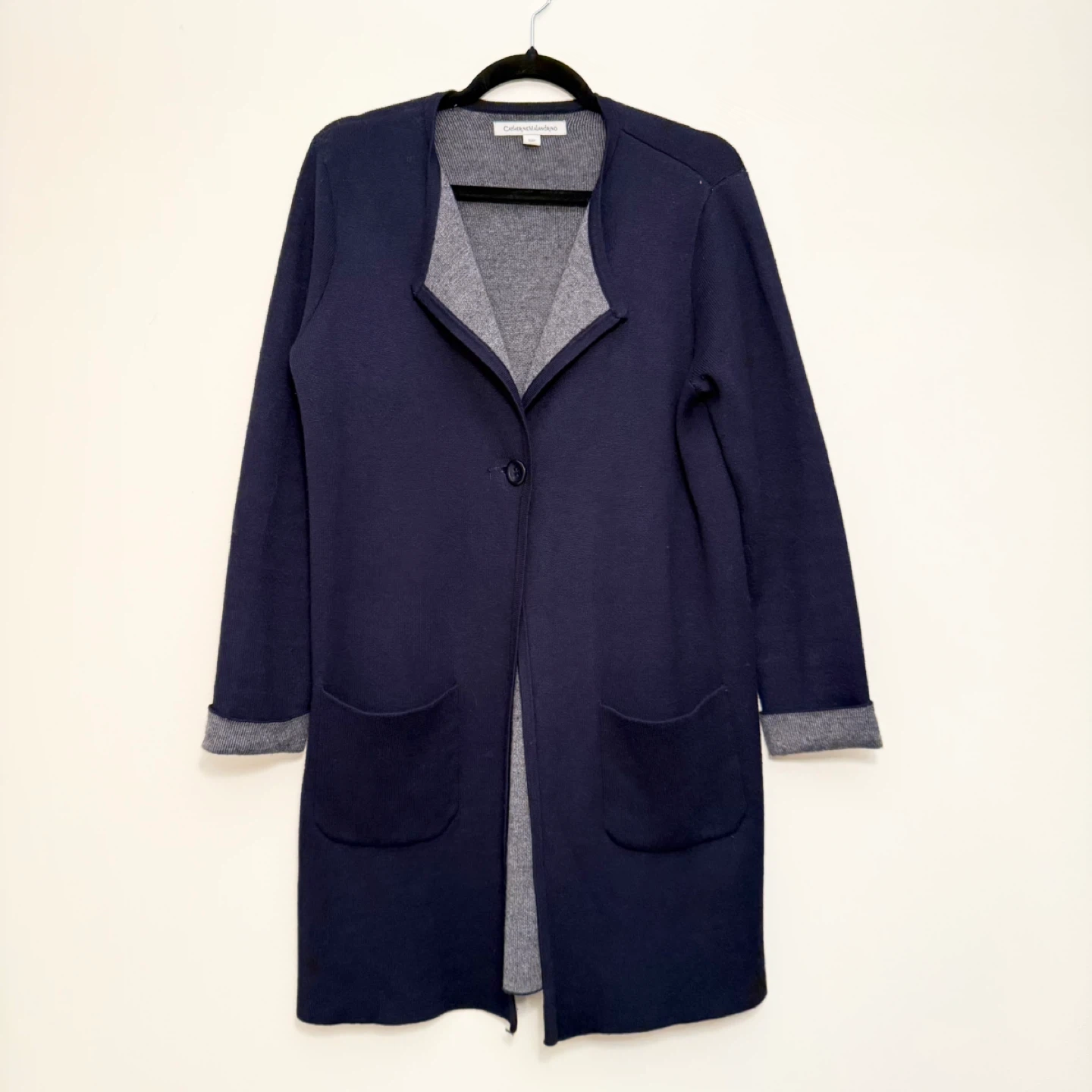 Catherine Malandrino Wool Blend Navy Cardigan - photo 2