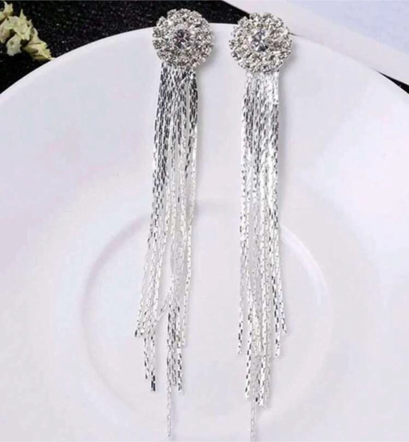 Silver Tassel Drop Earrings
