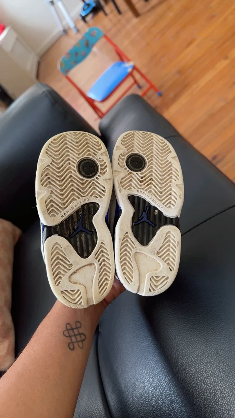 Jordan XIV White/Blue Toddler Shoes image indicator(5)