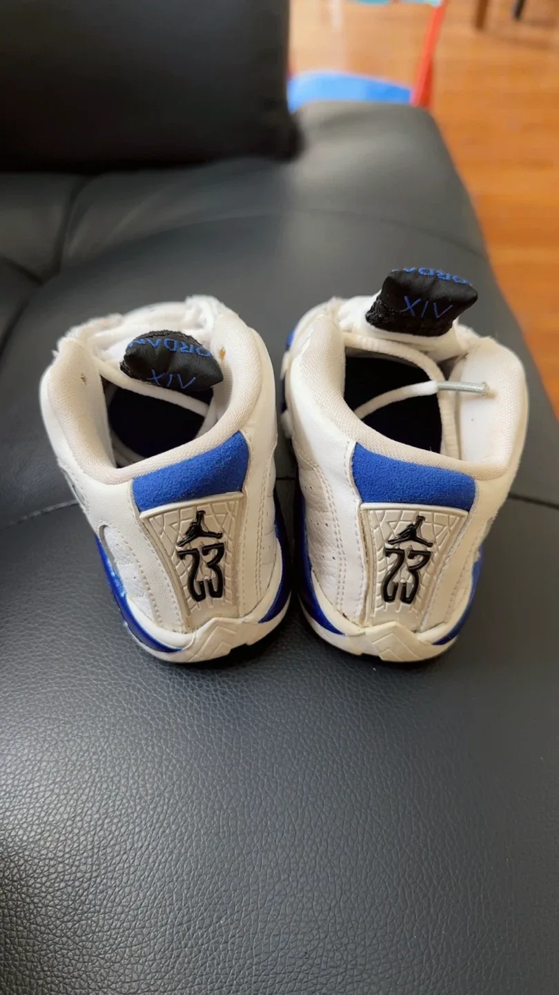 Jordan XIV White/Blue Toddler Shoes image indicator(4)