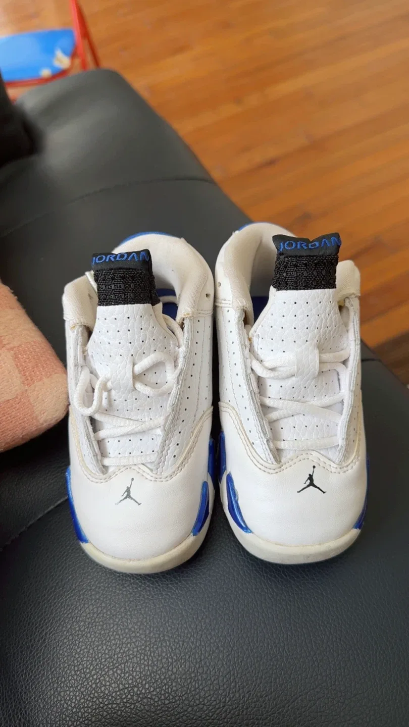 Jordan XIV White/Blue Toddler Shoes image indicator(2)