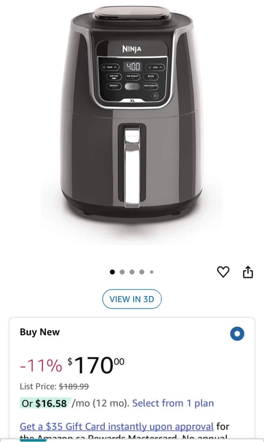 Can deliver .. Ninja Air Fryer XL (5.5 QT / 5.2 L) image indicator(5)