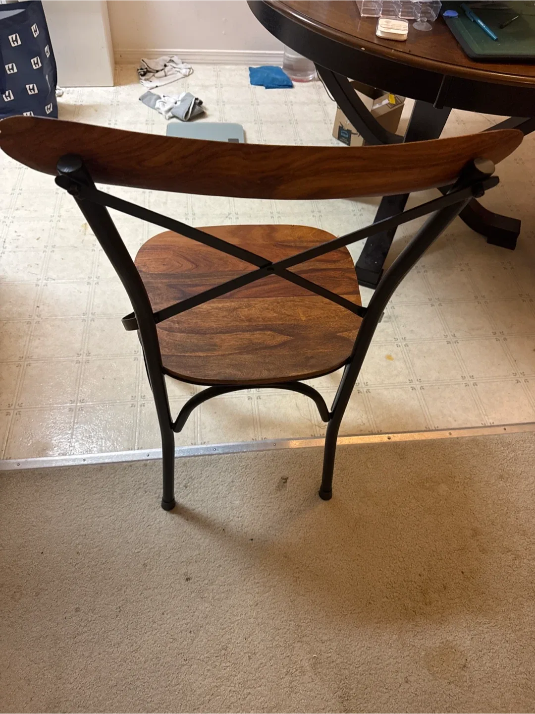 Wooden Dining Chair with Metal Frame image indicator(3)
