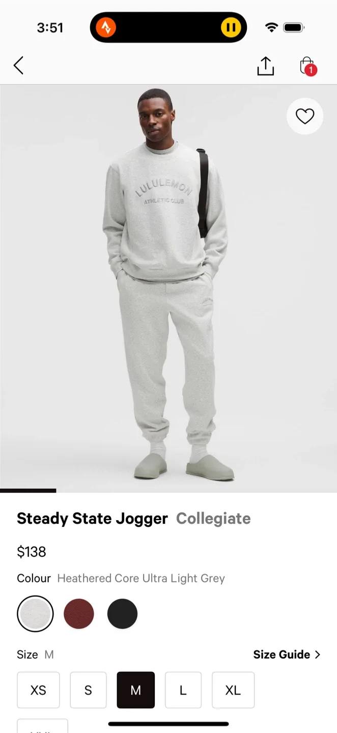 Lululemon Steady State Jogger - Size M