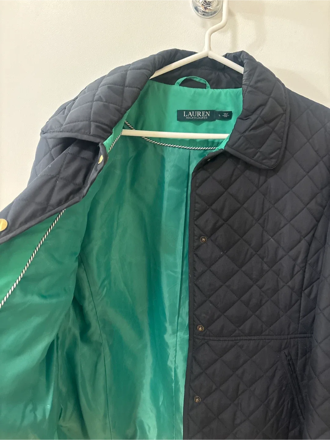 Ralph Lauren Dark Blue Quilted Jacket - Size L image indicator(7)