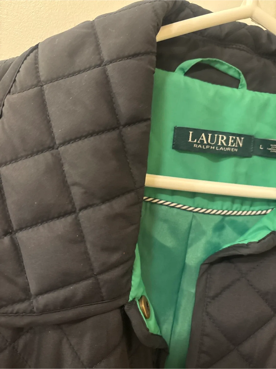 Ralph Lauren Dark Blue Quilted Jacket - Size L image indicator(10)