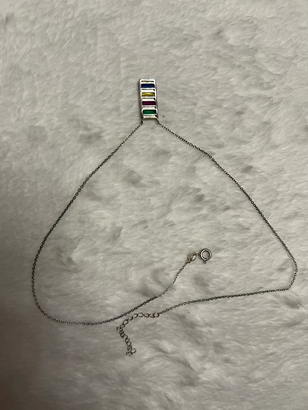 Silver 925 Rainbow Pendant Necklace image indicator(3)
