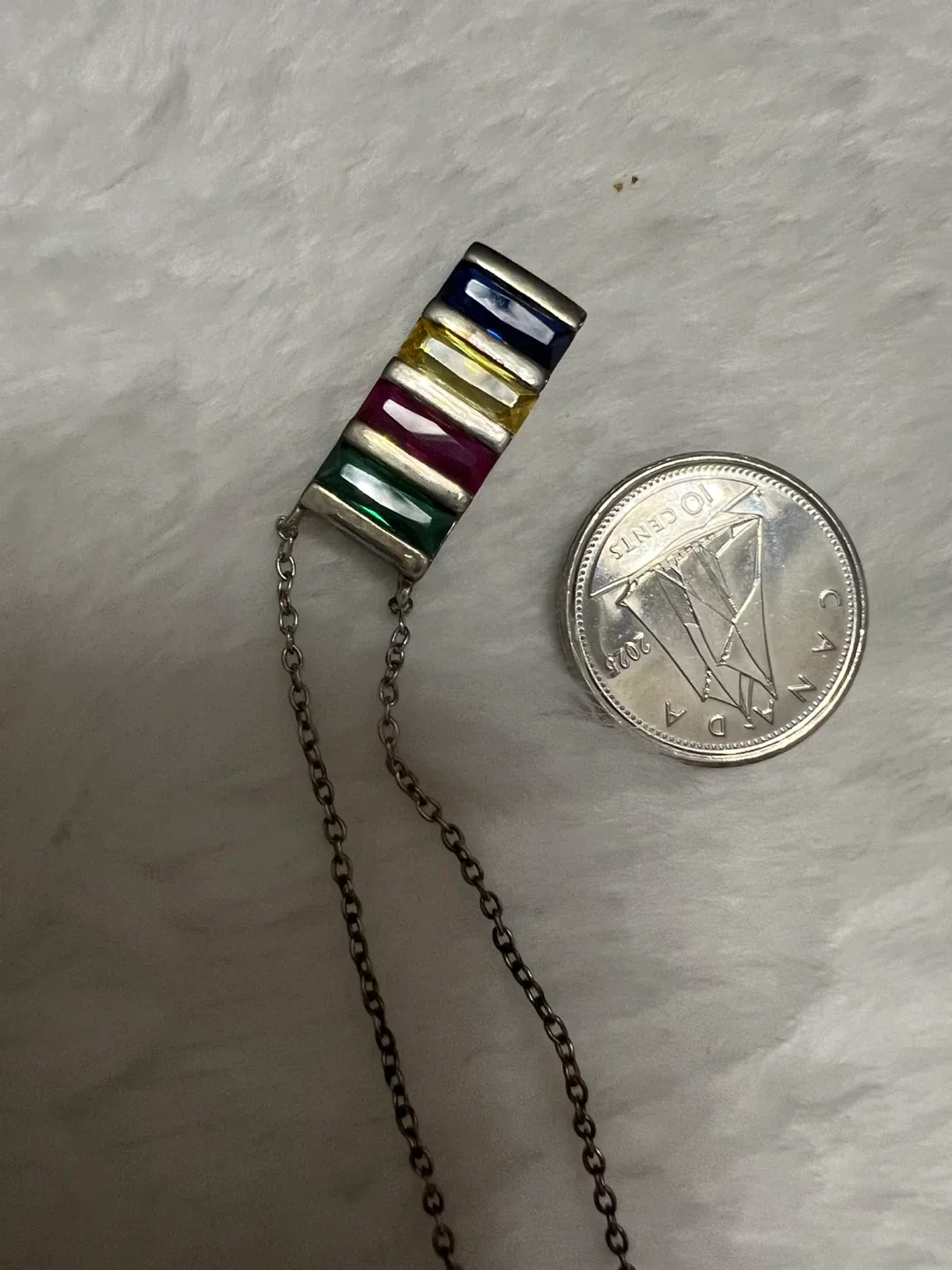 Silver 925 Rainbow Pendant Necklace thumbnail