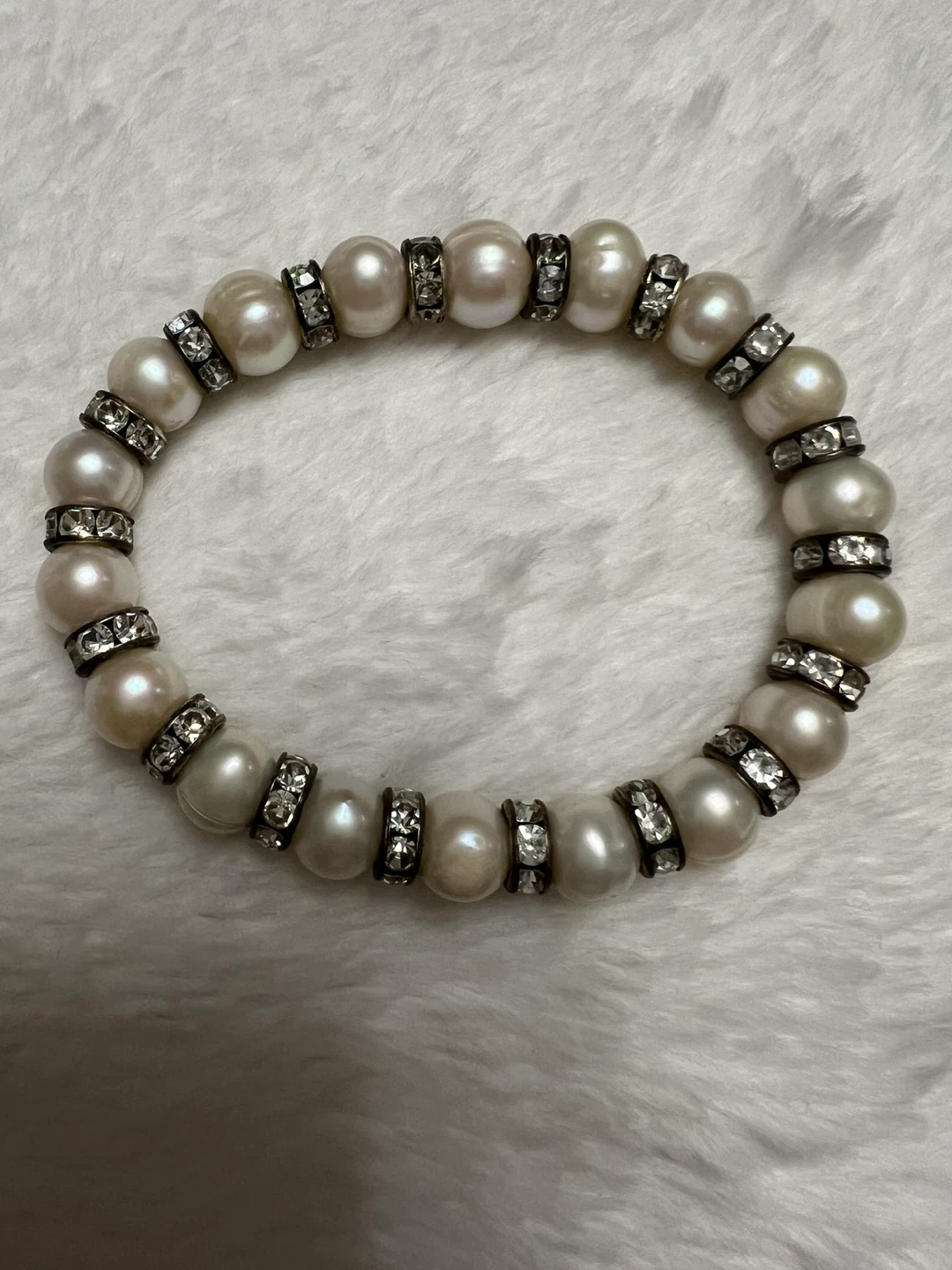 Pearl Bracelet with Rhinestone Accents - photo 2