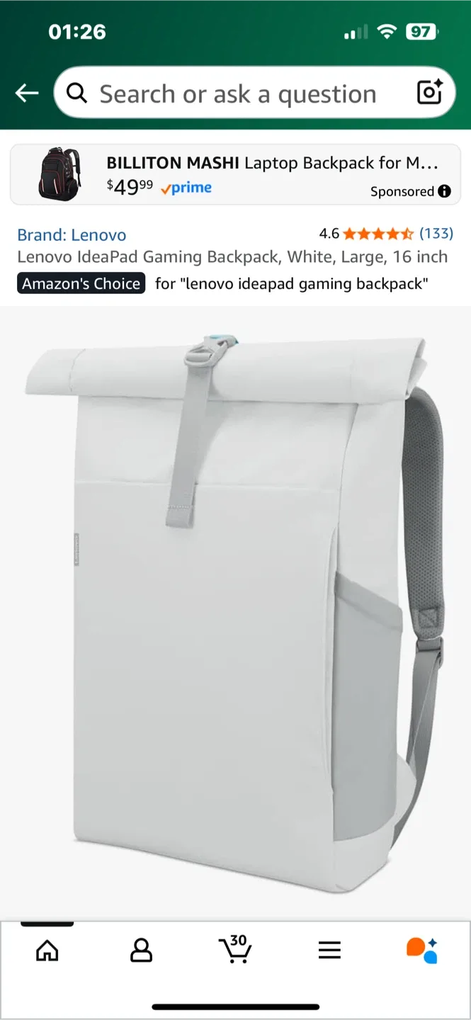 Lenovo IdeaPad Gaming Backpack - Black image indicator(4)