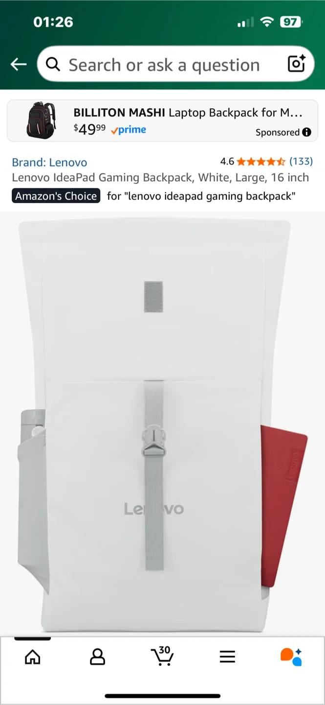 Lenovo IdeaPad Gaming Backpack - Black image indicator(3)