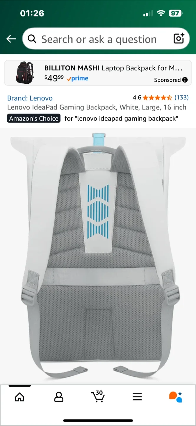 Lenovo IdeaPad Gaming Backpack - Black image indicator(2)