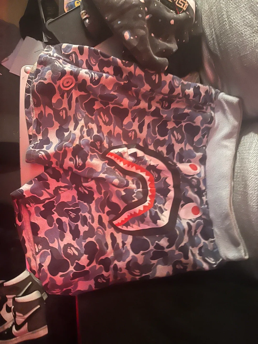 BAPE blue Camo Shark Shorts