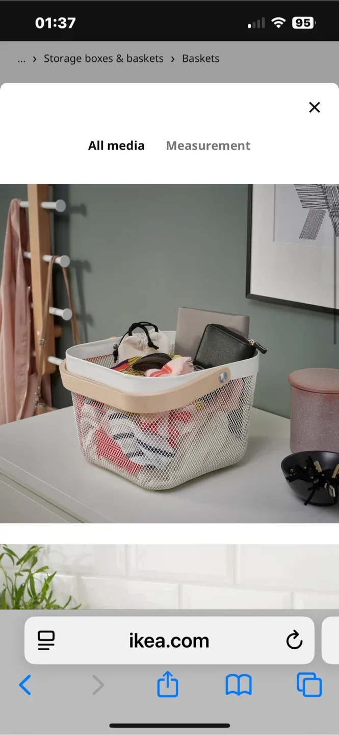 IKEA RISATORP Wire Basket - White image indicator(2)