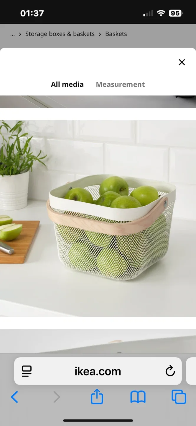 IKEA RISATORP Wire Basket - White image indicator(3)