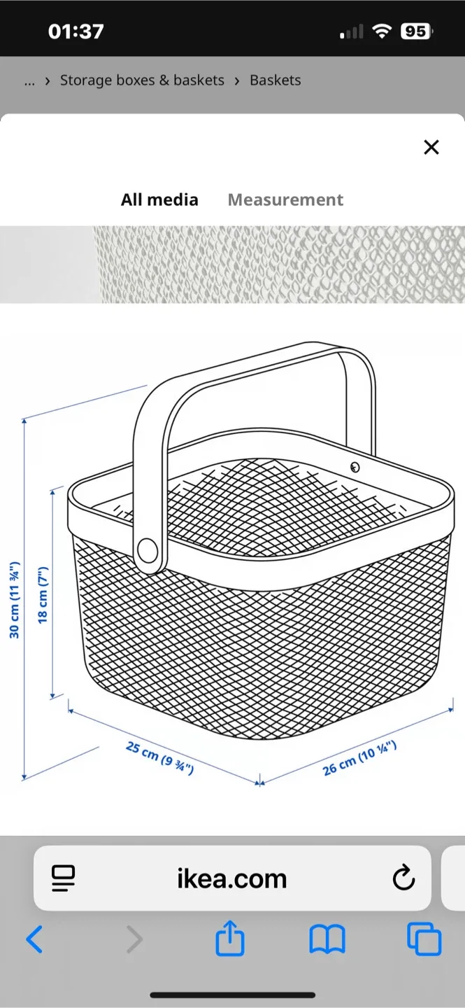 IKEA RISATORP Wire Basket - White image indicator(4)