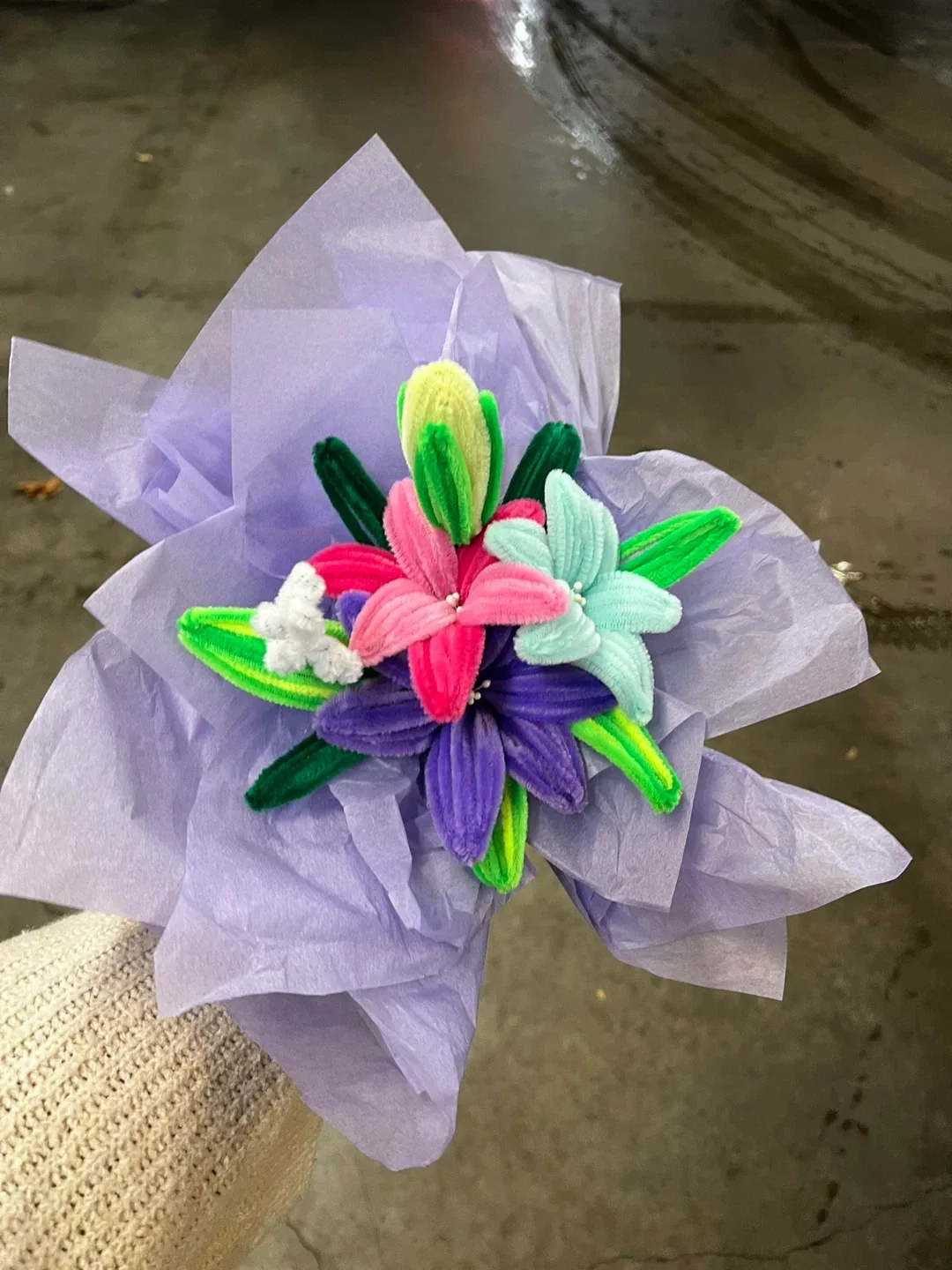 Handmade fuzzy Flower Bouquet