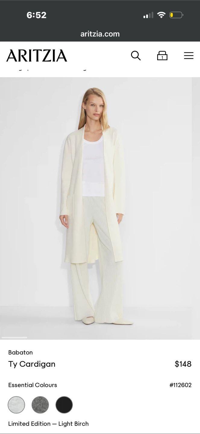Aritzia Babaton Ty Cardigan - Light Birch - photo 2