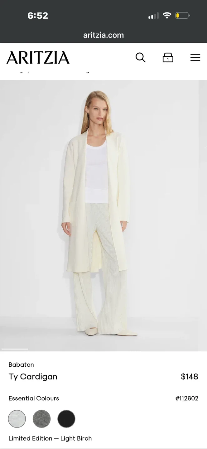 Aritzia Babaton Ty Cardigan - Light Birch image indicator(2)