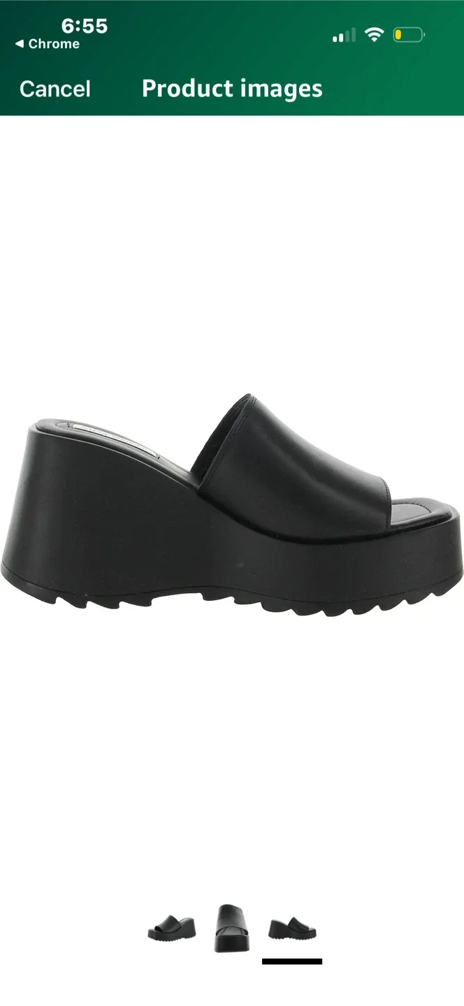 Steve Madden Black Platform Wedge Sandals image indicator(2)