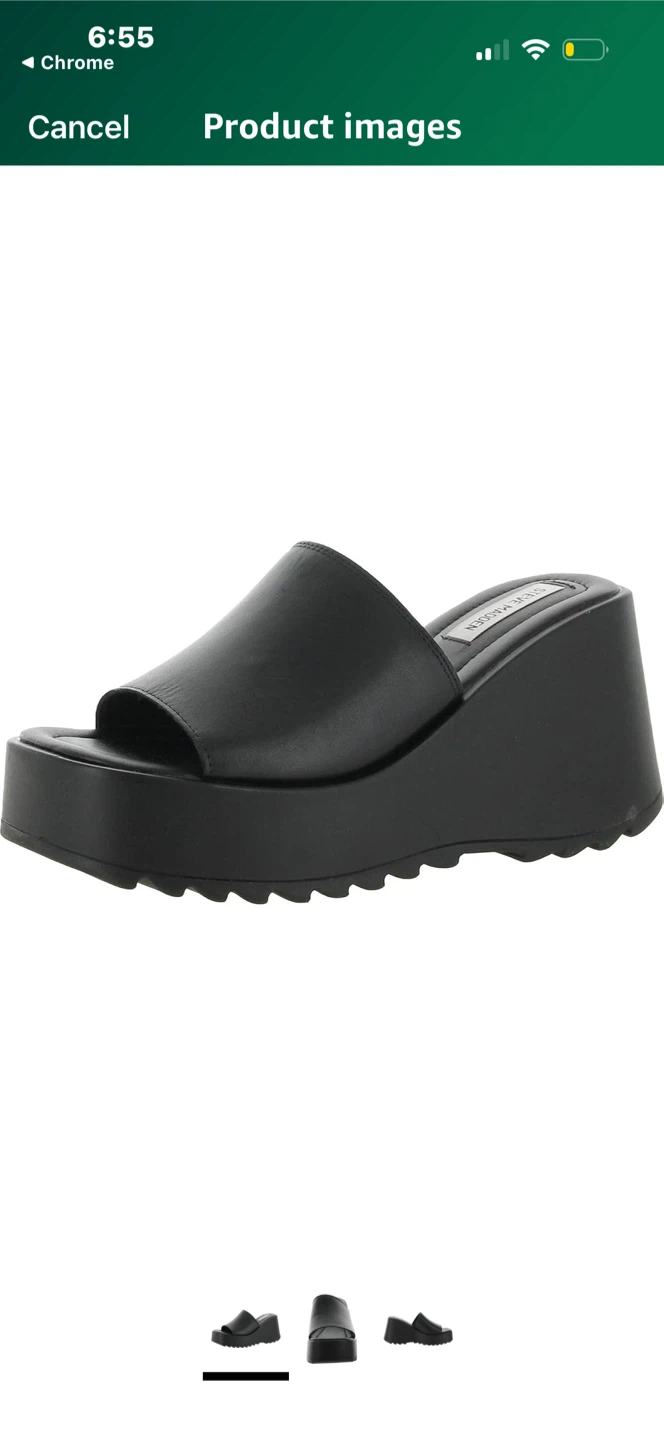 Steve Madden Black Platform Wedge Sandals